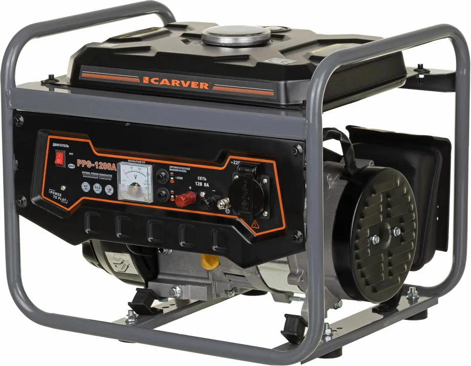 Бензиновый генератор CARVER PPG-1200A, 220/12 В, 1.05кВт