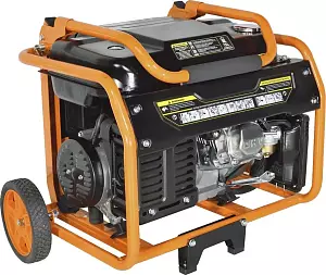 Бензиновый генератор CARVER PPG- 3600AM, 220/12 В, 2.8кВт, на колесах